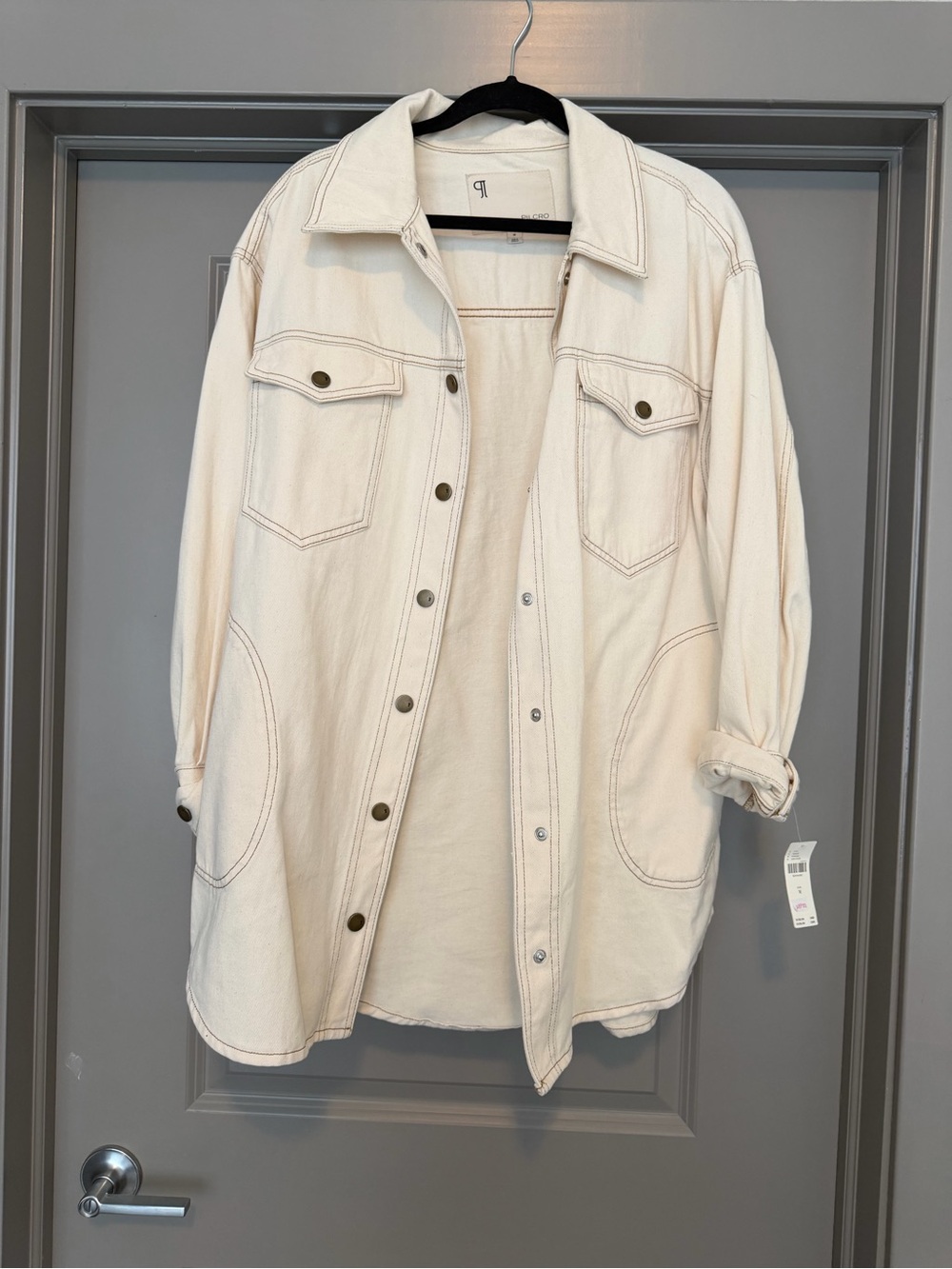 Pilcro Women's Oversized Button-Up Denim Jacket
